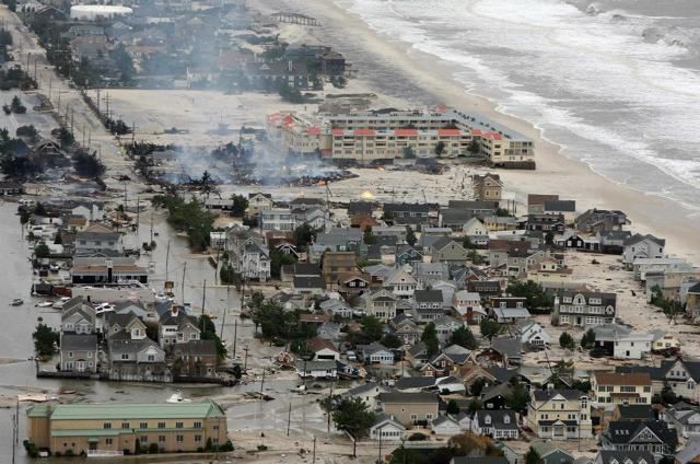 Hurricane Sandy damage north of Seaside, N.J.